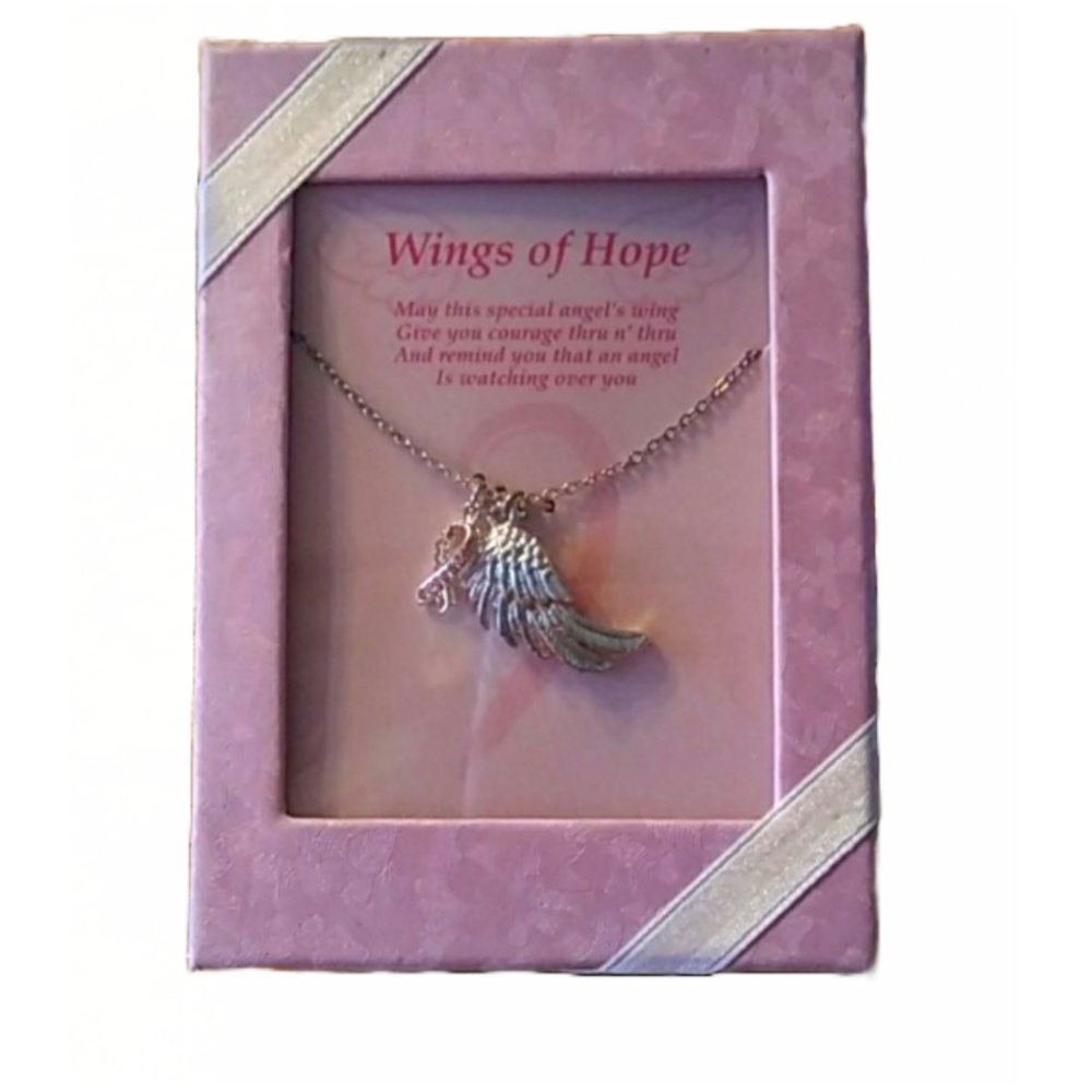 "WINGS OF HOPE" BREAST CANCER AWARENESS NECKLACE